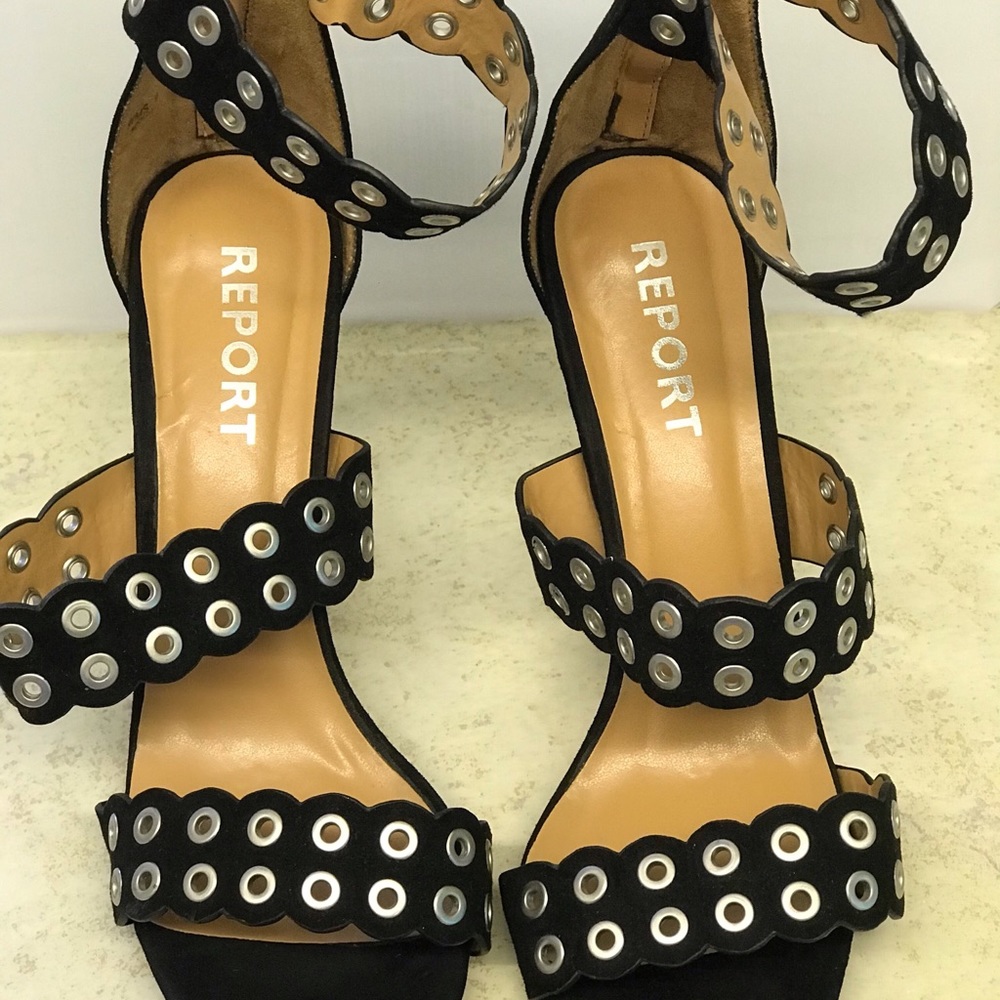 Black and silver high heels